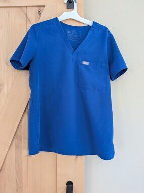 Figs Catarina Scrub Top Small S Winning Blue